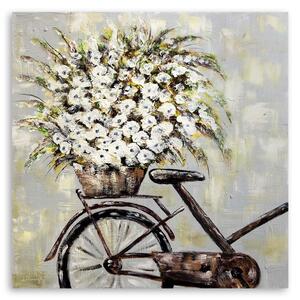 Gario Vászonkép Virágcsokor és kerékpár Méret: 30 x 30 cm