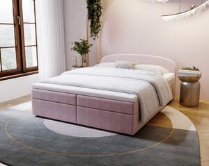 KIRSTEN 2 kárpitozott ágy tárolóhellyel 140x200 - rózsaszín