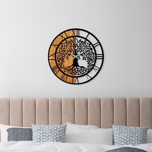 Wooden Clock - 64 Dekoratív fa falióra 56x56 Dió-Fekete