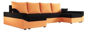 DAGMAR elegáns U-alakú ülőgarnitúra - narancssárga / fekete