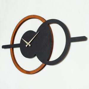 Geometric Wooden Metal Wall Clock - APS116 Dekoratív fém falióra 90x49 Fekete-Dió