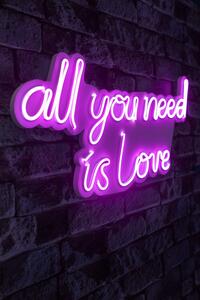 All You Need is Love - Pink Dekoratív műanyag LED világítás 60x2x32 Rózsaszín