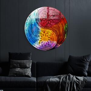 2128 - 60 x 60 Dekoratív edzett üveg festmény 60x60 Multicolor