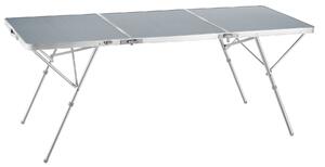 Tectake 405090 alumínium összecsukható asztal jumbo hordozható fogantyúval 180x70x70cm - ezüst