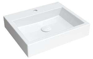 Omnires M+ mosdótál 50x42 cm négyszögletes klasszikus-mosdótálak fehér Thasos500BP