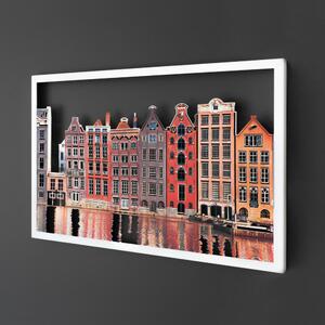 Amsterdam Houses - APT329MCA Fali fém dekoráció 70x45 Fehér