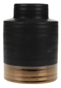 Bronz és fekete kerámia váza - 15,5 cm