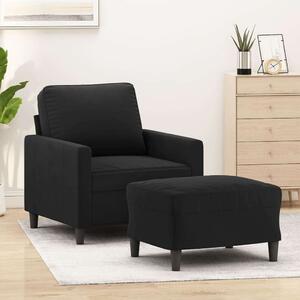 VidaXL fekete bársony kanapéfotel lábtartóval 60 cm