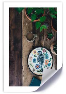 Gario Poszter Hímzett madár A keret színe: Keret nélkül, Méret: 30 x 45 cm