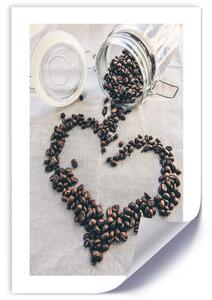 Gario Poszter Kávé szeretet A keret színe: Természetes, Méret: 20 x 30 cm