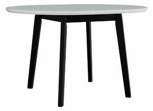 Asztal Victorville 184, Fehér, Fekete, 75cm, Hosszabbíthatóság, Közepes sűrűségű farostlemez, Váz anyaga, Részben összeszerelt, Bükkfa