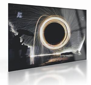 Kép - Világos show az esőben (üvegen) (70x50 cm)