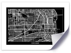 Poszter Chicago város terve A keret színe: Keret nélkül, Méretek: 30 x 20 cm