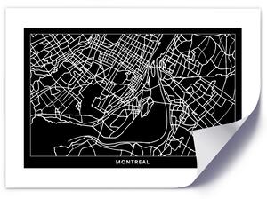 Poszter City plan montreal A keret színe: Keret nélkül, Méretek: 30 x 20 cm