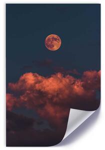 Poszter Rózsaszín felhok és a Hold A keret színe: Keret nélkül, Méretek: 20 x 30 cm