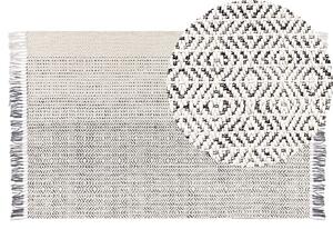 Fehér és szürke gyapjúszőnyeg 140 x 200 cm OMERLI