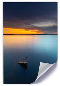 Gario Poszter Este a tónál A keret színe: Természetes, Méret: 20 x 30 cm