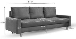 BELLIS III kihúzható kanapéágy - sötétszürke