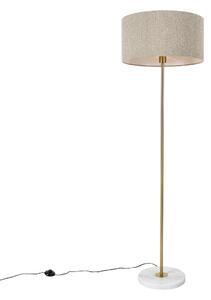 Modern sárgaréz állólámpa boucle búrával, taupe 50cm - Kaso