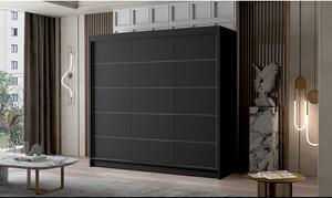Nagy szekrény PALERMO VII 200 cm Fekete / Fehér