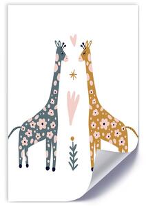 Gario Poszter Színes zsiráfok A keret színe: Keret nélkül, Méret: 30 x 45 cm