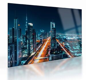 Kép - Dubai éjszaka (üvegen) (70x50 cm)