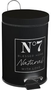 Natural kozmetikai szemetes kosár fekete, 17 x 24,5 cm