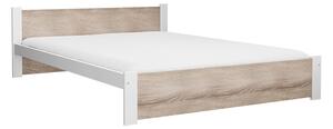IKAROS ágy 160x200 cm, fehér/sonoma tölgy Ágyrács: Ágyrács nélkül, Matrac: Deluxe 10 cm matrac