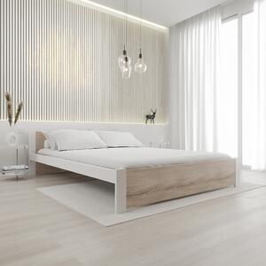 IKAROS ágy 120 x 200 cm, fehér/sonoma tölgy Ágyrács: Ágyrács nélkül, Matrac: Matrac nélkül