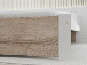 IKAROS ágy 120 x 200 cm, fehér/sonoma tölgy Ágyrács: Ágyrács nélkül, Matrac: Matrac nélkül