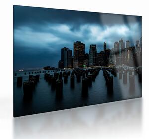 Kép - Kilátás a New York-i felhőkarcolókra (üvegen) (70x50 cm)
