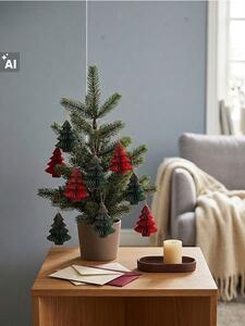 Sinsay - Karácsonyi papír függődísz-szett karácsonyfa formában 8 pack - többszínű