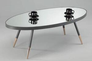 Asztal, kávézó, acél, tükör, 110x50x41,5, aranyozott