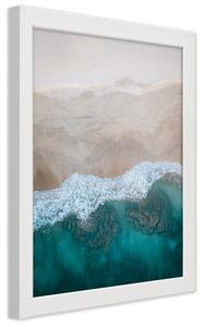 Gario Poszter Hullámok a tengerparton A keret színe: Természetes, Méret: 40 x 60 cm