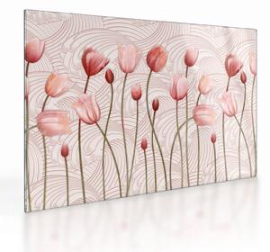 Kép - rózsaszín tulipán (üvegen) (70x50 cm)