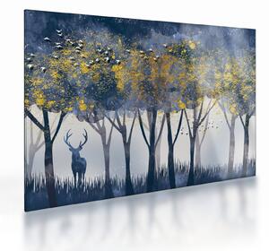 Kép egy szarvasról az erdőben (üvegen) (70x50 cm)