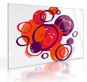Kép - Motívum körökkel meleg színekben (üvegen) (70x50 cm)