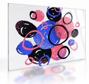Kép - Motívum élénk színű körökkel (üvegen) (70x50 cm)
