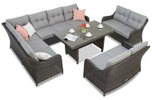 Garden Point Toledo Comida 9 antracit kültéri bútorok sarokgarnitúrával