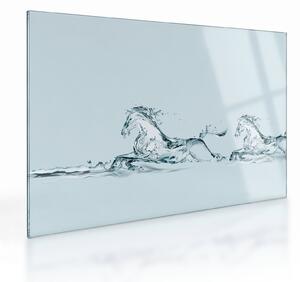 Kép - Vízcseppekből álló lovak (üvegen) (70x50 cm)