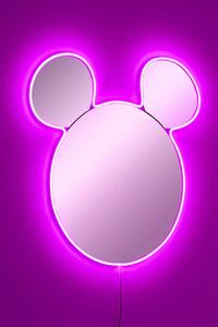 Mickey Silver Tükör LED -es világítással 53x50 Rózsaszín