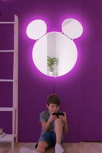 Mickey Silver Tükör LED -es világítással 53x50 Rózsaszín