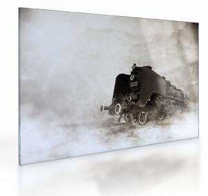 Kép - Vonat a ködben (üvegen) (70x50 cm)
