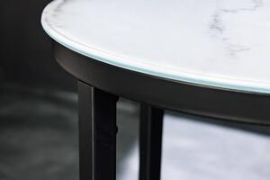 Design oldalsó asztal Latrisha 40 cm fehér - márvány utánzata