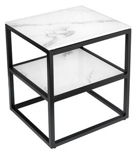 Design oldalsó asztal Latrisha 45 cm fehér - márvány utánzata