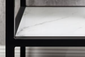 Design oldalsó asztal Latrisha 45 cm fehér - márvány utánzata