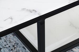 Design dohányzóasztal Latrisha 90 cm fehér - márvány utánzata