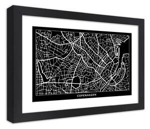 Poszter Koppenhága városrendezési terve A keret színe: Fekete, Méretek: 30 x 20 cm