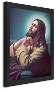 Gario Poszter Jézus imádkozik A keret színe: Természetes, Méret: 20 x 30 cm