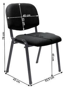 KONDELA Irodai szék, fekete, ISO 2 NEW
